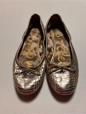 Sam Edelman Metallic Pewter Ballet Flats - Size 8